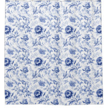 Blaue weiße Blumeng toile Französisches Land Wasse