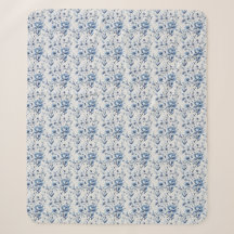 Blaue weiße Blumengirlande Chinoiserie Wasserfarbe