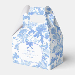 Blaue Weiße Blumenrosen Chinoiserie Brautschauer  Geschenkschachtel