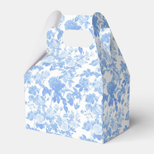 Blaue weiße Blumenrosen französisches Chinoiserie- Geschenkschachtel