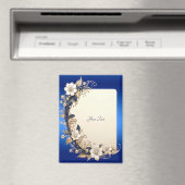 Blaue weiße Blumenverzierung Magnet (In Situ (Geschirrspüler))