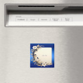 Blaue weiße Blumenverzierung Magnet (In Situ (Geschirrspüler))
