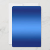 Blaue weiße Blumenverzierung Save The Date (Rückseite)