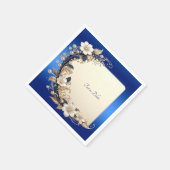 Blaue weiße Blumenverzierung Serviette (Ecke)