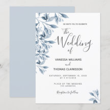 Blaue, weiße, botanische Hochzeit