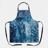 Blaue & Weiße Botanische Wildblume Schürze (Vorderseite)