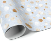 Blaue Weiße Braune Punkte Geburtstag Geschenkpapier (Rolleneckpunkt)