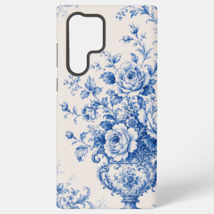 Blaue weiße Chinoiserie-Blumen-Urnen-Handyhülle Samsung Galaxy Hülle