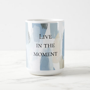 Blaue Weiße Creme Abstrakte Hochzeit Kaffeetasse