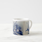 Blaue Weiße Delft Windmühle im Vintage-Stil Espressotasse (Vorderseite Rechts)