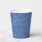 Blaue Weiße Denim-Textur-Bild Pappbecher (Rückseite)