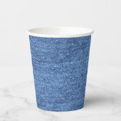 Blaue Weiße Denim-Textur-Bild Pappbecher (Links)