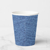 Blaue Weiße Denim-Textur-Bild Pappbecher (Rechts)