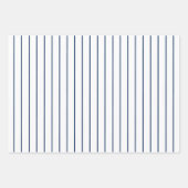 Blaue weiße dünne Streifen Anfangsmonogramm Geschenkpapier Set (Vorderseite 3)