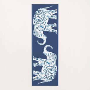 Blaue weiße Elefanten Yogamatte