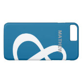 Blaue weiße Et-Zeichen-Liebhaber-Namen passend lin Case-Mate iPhone Hülle (Rückseite (Horizontal))