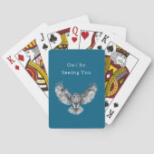 Blaue Weiße Eule Spielkarten (Rückseite)