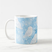 Blaue Weiße Eulen Kaffeetasse (Links)