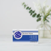 Blaue weiße Faceliekarten für Volleyball Visitenkarte (Stehend Vorderseite)