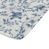 Blaue Weiße Florale Hochzeitsdusche Schneidebrett (Ecke)