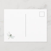 Blaue Weiße Florale Libellen Postkarte (Rückseite)