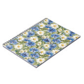 Blaue Weiße Gänseblümchen Blumen Notizblock (Linke Seite)