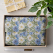 Blaue Weiße Gänseblümchen Geburtstag Seidenpapier (Geschenk)