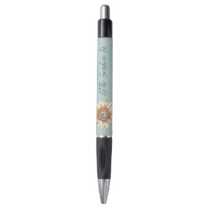Blaue Weiße Gelbe Sonnenblume Kugelschreiber