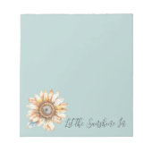 Blaue Weiße Gelbe Sonnenblume Notizblock (Vorderseite)
