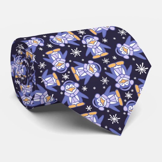 Blaue weiße gemusterte Krawatte des (Gerollt)