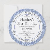 Blaue/weiße, gerötete Streifen für alle Altersgrup Einladung (Vorderseite)