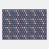 Blaue weiße Gnomaden Herz Schneeflocken Weihnachte Geschenkpapier Set (Vorderseite 2)