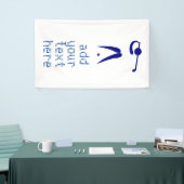 Blaue weiße Golf-Spieler-Art-Gewohnheit trägt Banner (Messeveranstaltung)