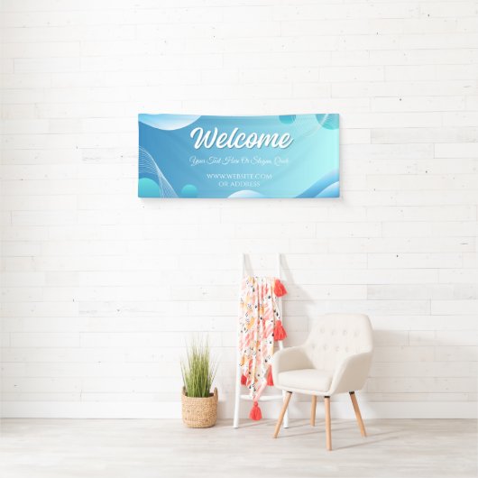 Blaue weiße Gradienten-Moderne-Willkommens-Event-D Banner (Insitu)