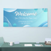 Blaue weiße Gradienten-Moderne-Willkommens-Event-D Banner (Messe)