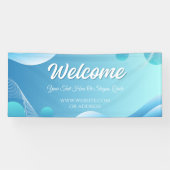 Blaue weiße Gradienten-Moderne Willkommens-Veranst Banner (Horizontal)
