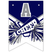 Blaue, weiße, graue Cheerleader Geburtstag Wimpelkette (Dritte Fahne)