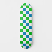 Blaue Weiße Grüne Karierte Gestaltung  Skateboard (Vorderseite)