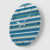 Blaue, weiße, grüne Streifen Große Wanduhr (Winkel)