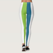 Blaue weiße grüne Streifen Leggings (Rückseite)