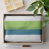 Blaue weiße grüne Streifen Seidenpapier (Geschenk)
