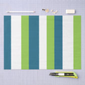 Blaue weiße grüne Streifen Seidenpapier (Handwerk)