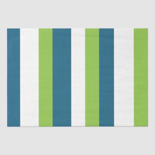 Blaue weiße grüne Streifen Seidenpapier (Vorderseite)