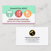 Blaue, weiße Handyman-Malwerkzeuge Visitenkarte (Vorne/Hinten)