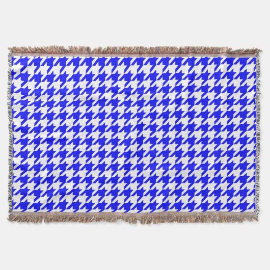 Blaue weiße Houndstooth-Karo Decke (Vorderseite)