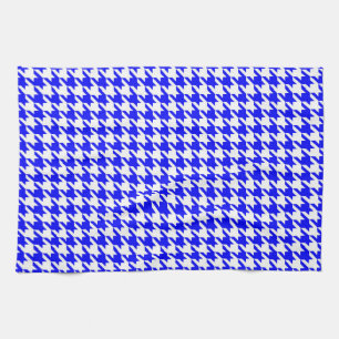 Blaue weiße Houndstooth Karo Geschirrtuch