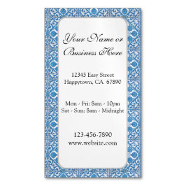 Blaue weiße Imitate - Muster für benutzerdefiniert Magnetische Visitenkarte
