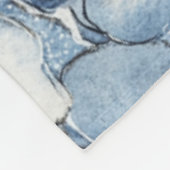 Blaue Weiße Jeans Blumen Geburtstag Fleecedecke (Ecke)