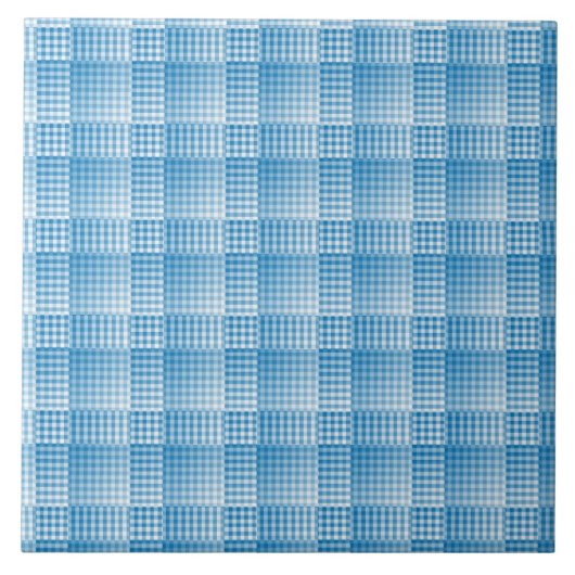 Blaue weiße Kacheln abstraktes Muster (Vorderseite)