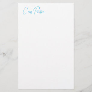 Blaue Weiße Kalligrafie Ihres Namens Einzigartiger Briefpapier